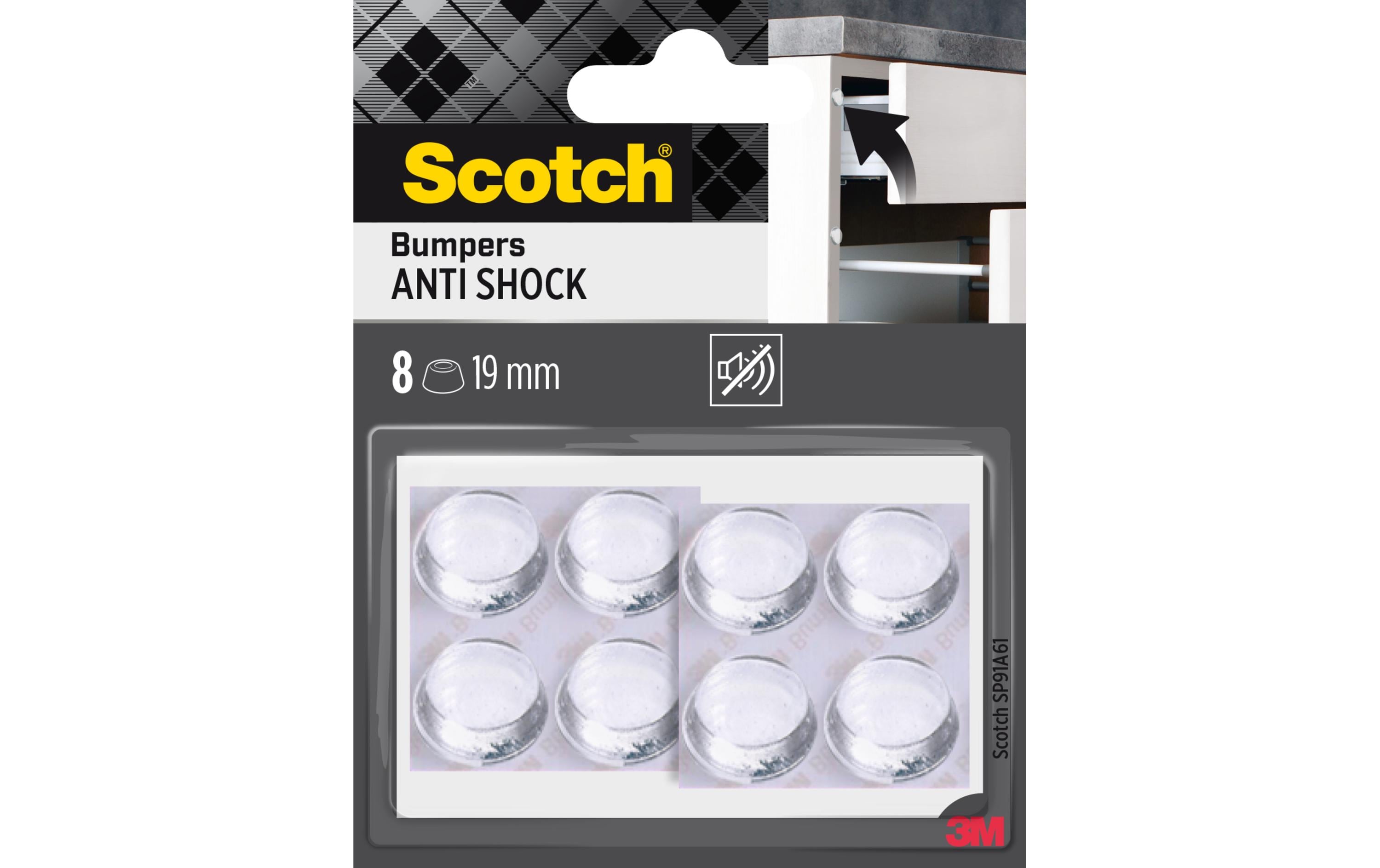 Schutzpuffer  transparent, Ø 19mm Scotch Elastikpuffer Bumpons