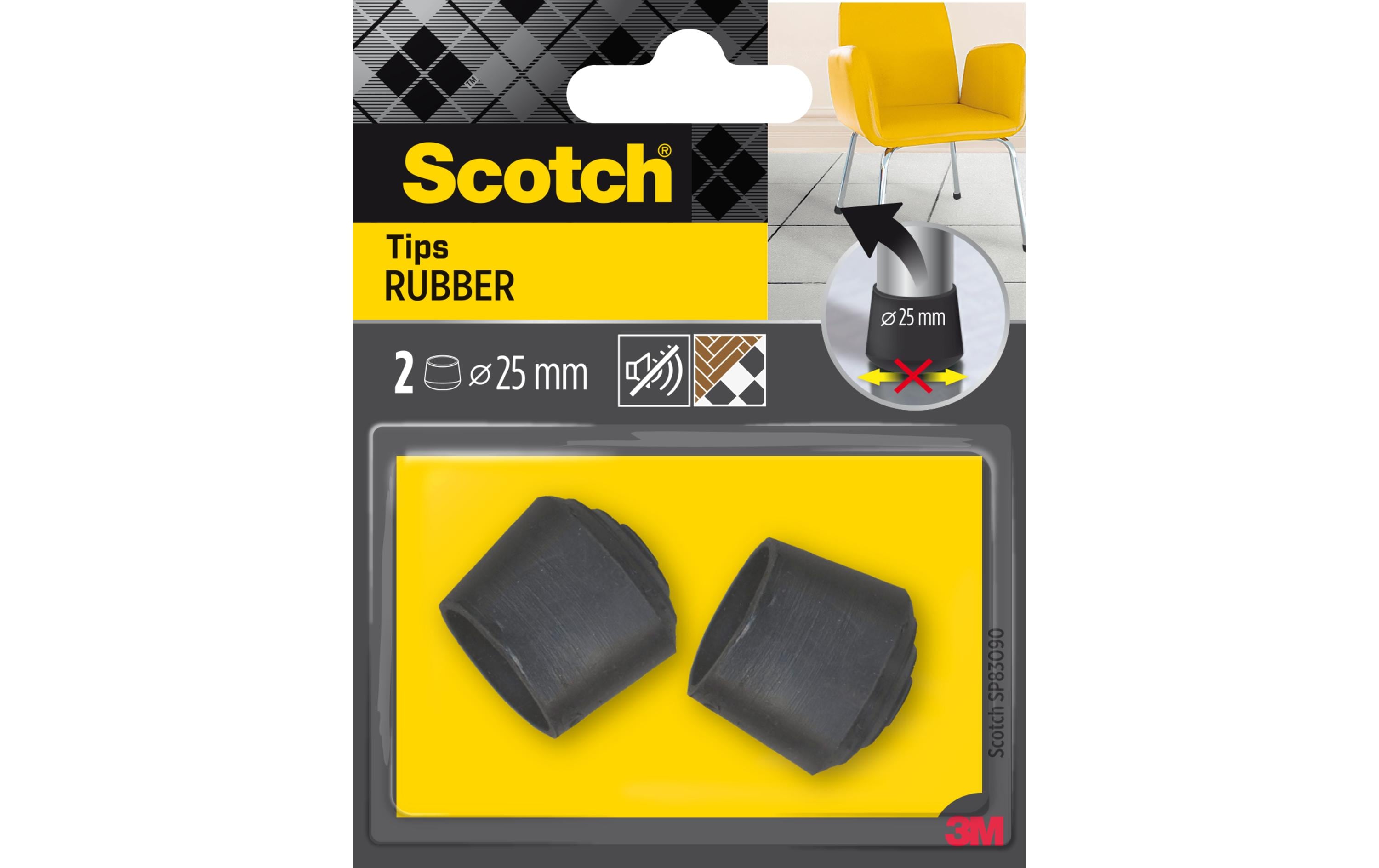 Stuhlbeingleiter, schwarz, Ø 25mm, Robuste Stuhlgleiter von Scotch