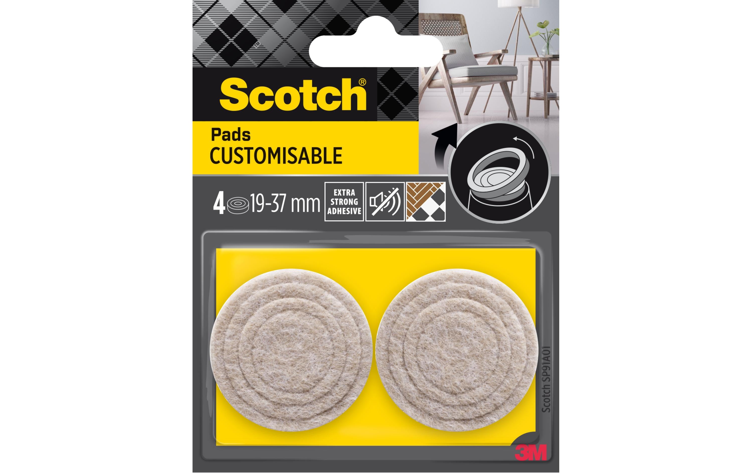 Robuste Stuhlgleiter von Scotch anpassbar  Ø 19 bis 37mm, beige