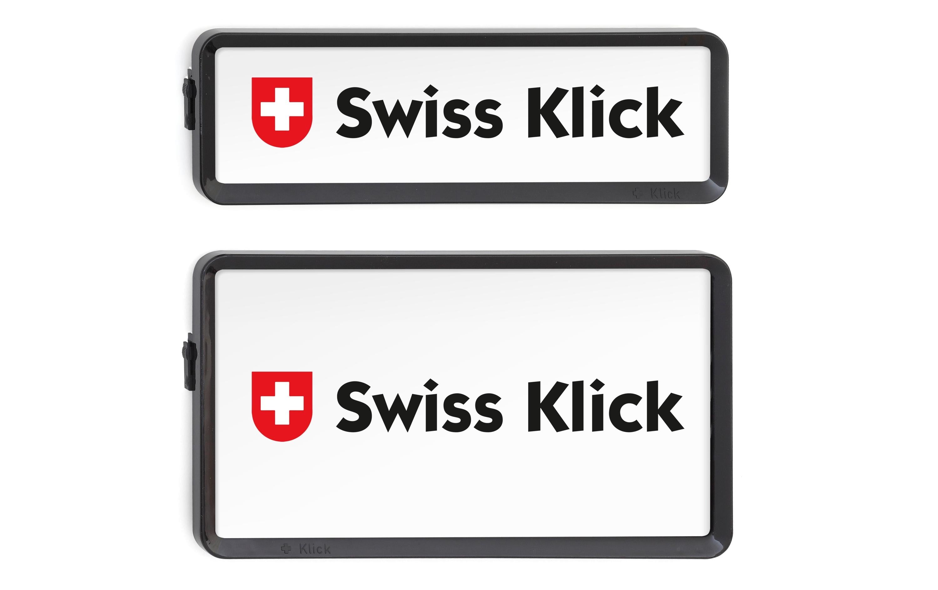 SWISS KLICK Nummernrahmen Hochformat SET Schwarz, 8x30 + 16x30cm