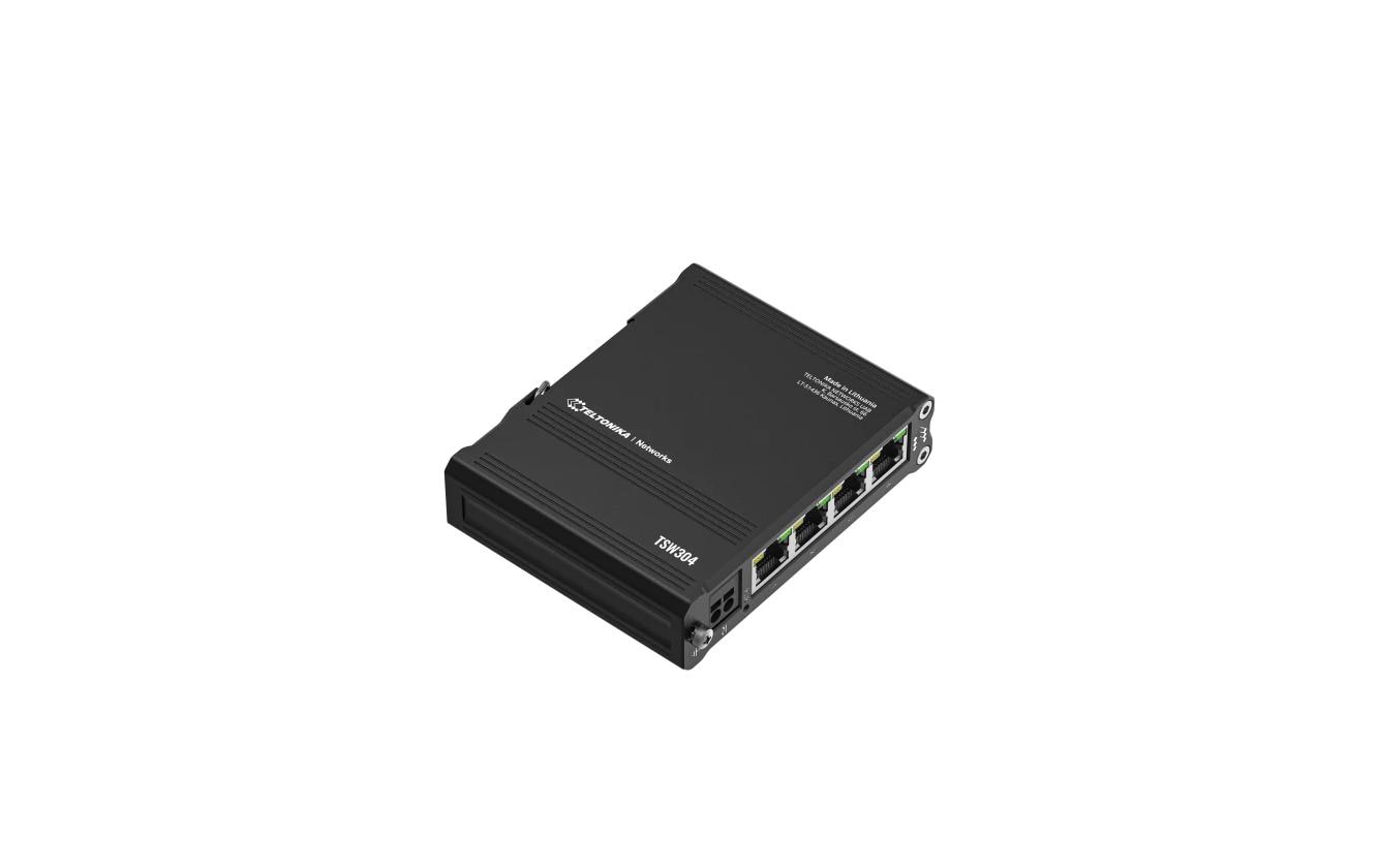 Teltonika TSW304 Industrie Switch 4xGE, DIN-Rail,7-57Volt, passiv PoE input