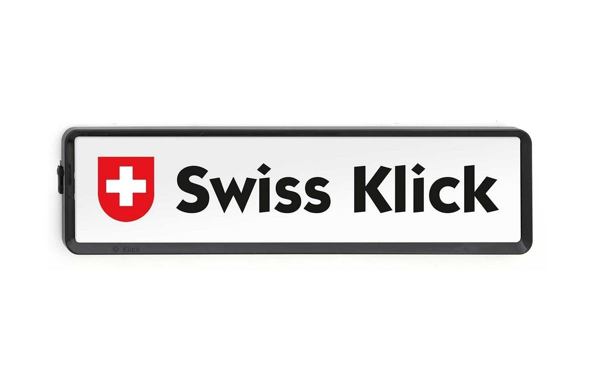 SWISS KLICK Nummernrahmen hinten Schwarz Langformat 11x51cm
