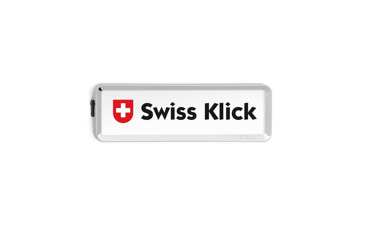 SWISS KLICK Nummernrahmen vorne Chrom glanz 8x30cm