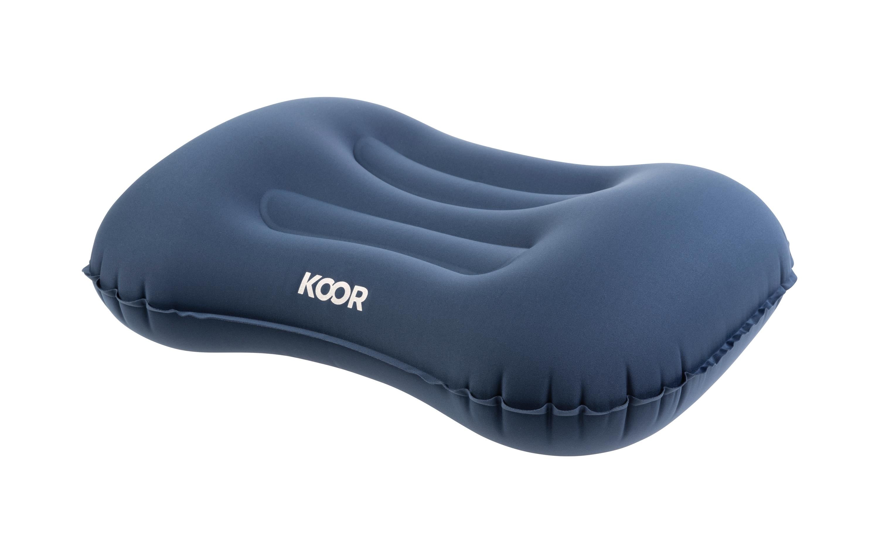 KOOR Reisekissen gross Blau aufblasbar, 45x28x9cm, Polyester