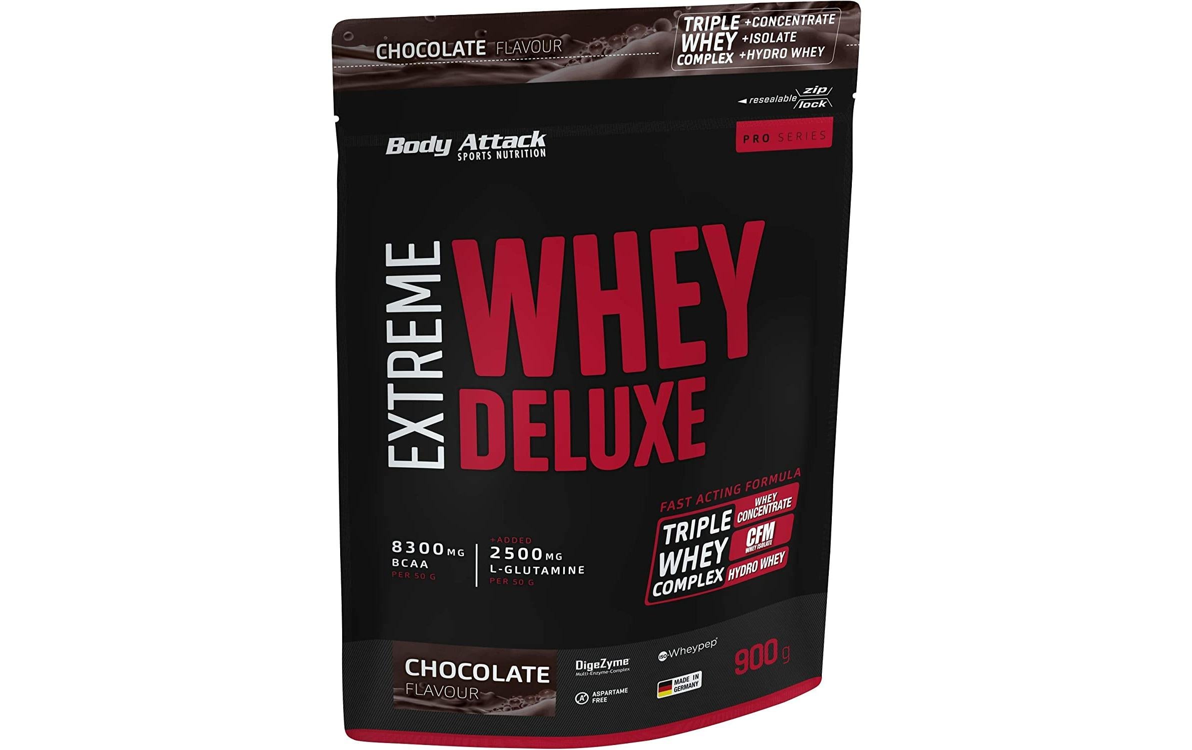 Body Attack Extreme Whey Deluxe Geschmack: Schoko 900g Beutel