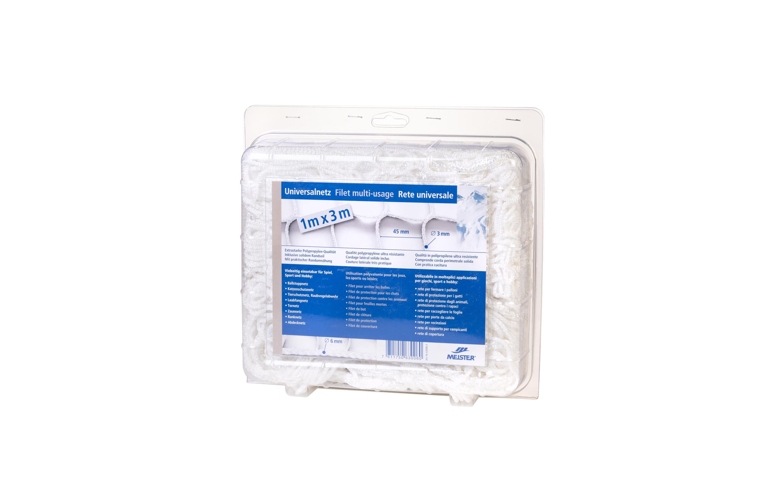 Universalnetz PP 3mm/1x3m weiss MW 45mm, knotenlos