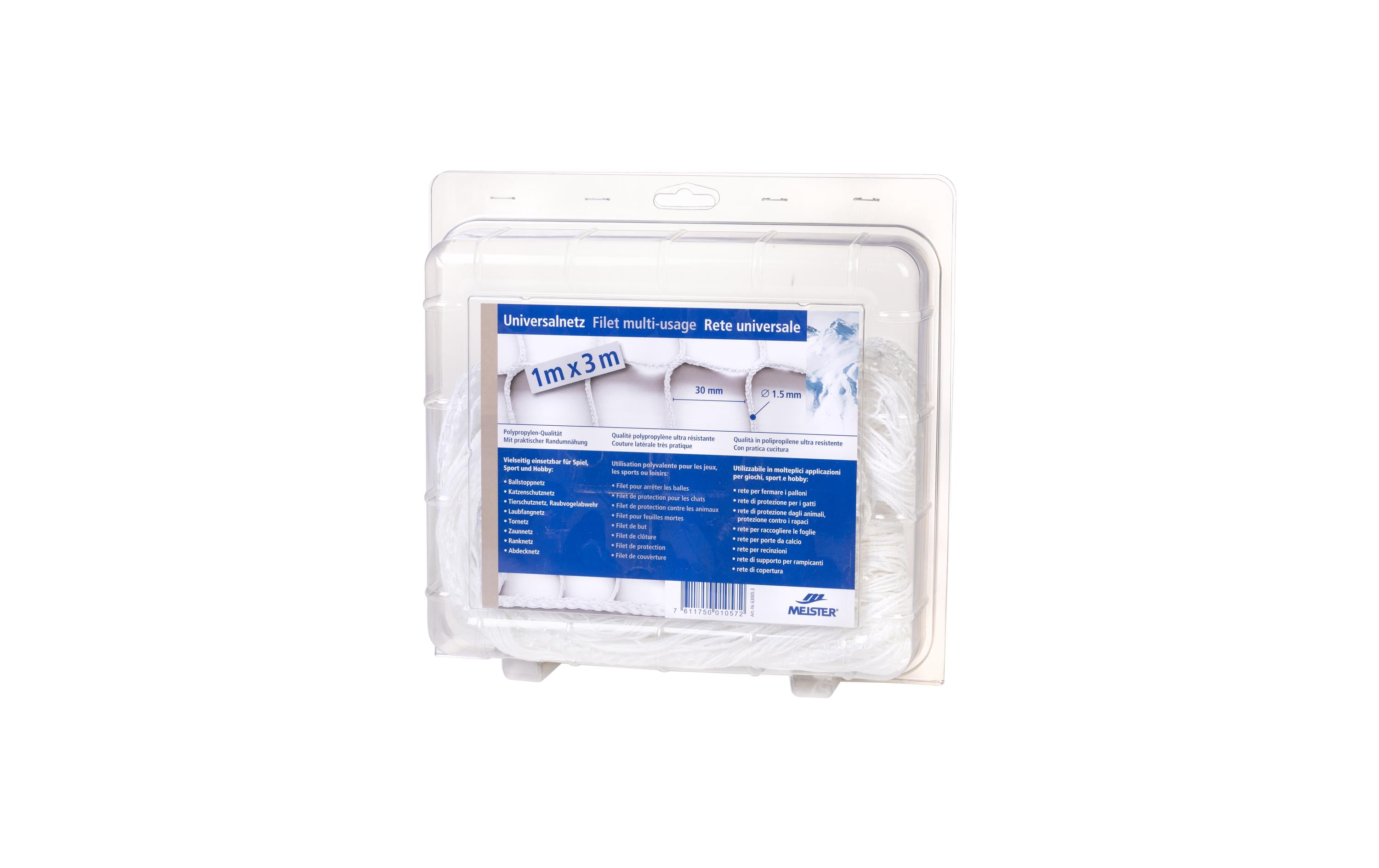 Universalnetz PP 1.5mm/1x3m weiss MW 30mm, knotenlos