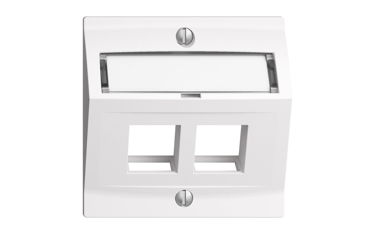Montageset EDIZIOdue keystone 2-fach leer, Einsatz weiss