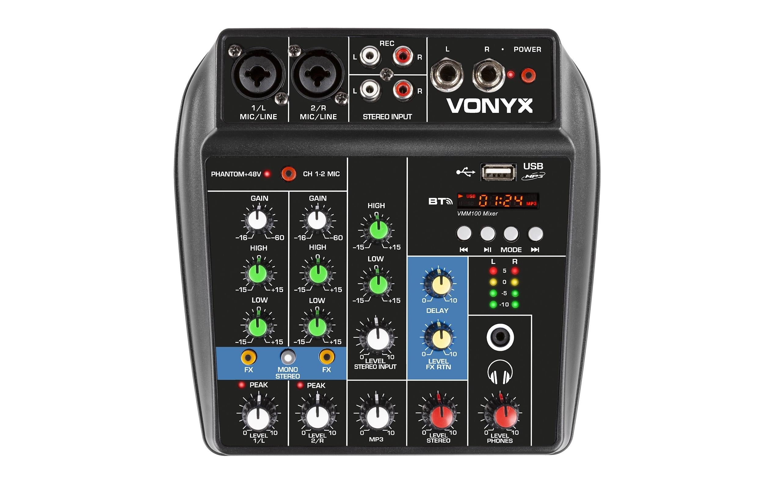 Vonyx VMM100 3-Kanal Mischpult MP3/BT/USB