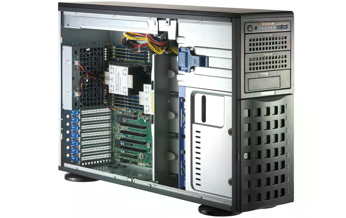 Supermicro SYS-741P-TR: 2x LGA-4677 Tower, up to 4TB RAM, 8x 3.5", 1200W