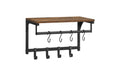 Vasagle Garderobe mit 8 Haken Metall,Holz,40x24x24cm(LxBxH),Traglast ver.