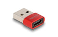 Delock USB2.0 Adapter A-Stecker zu C-Buchse bis 480 Mbps, rot