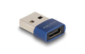 Delock USB2.0 Adapter A-Stecker zu C-Buchse bis 480 Mbps, blau