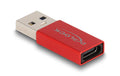 Delock USB3.2 Adapter A-Stecker zu C-Buchse bis 10 Gbps, rot