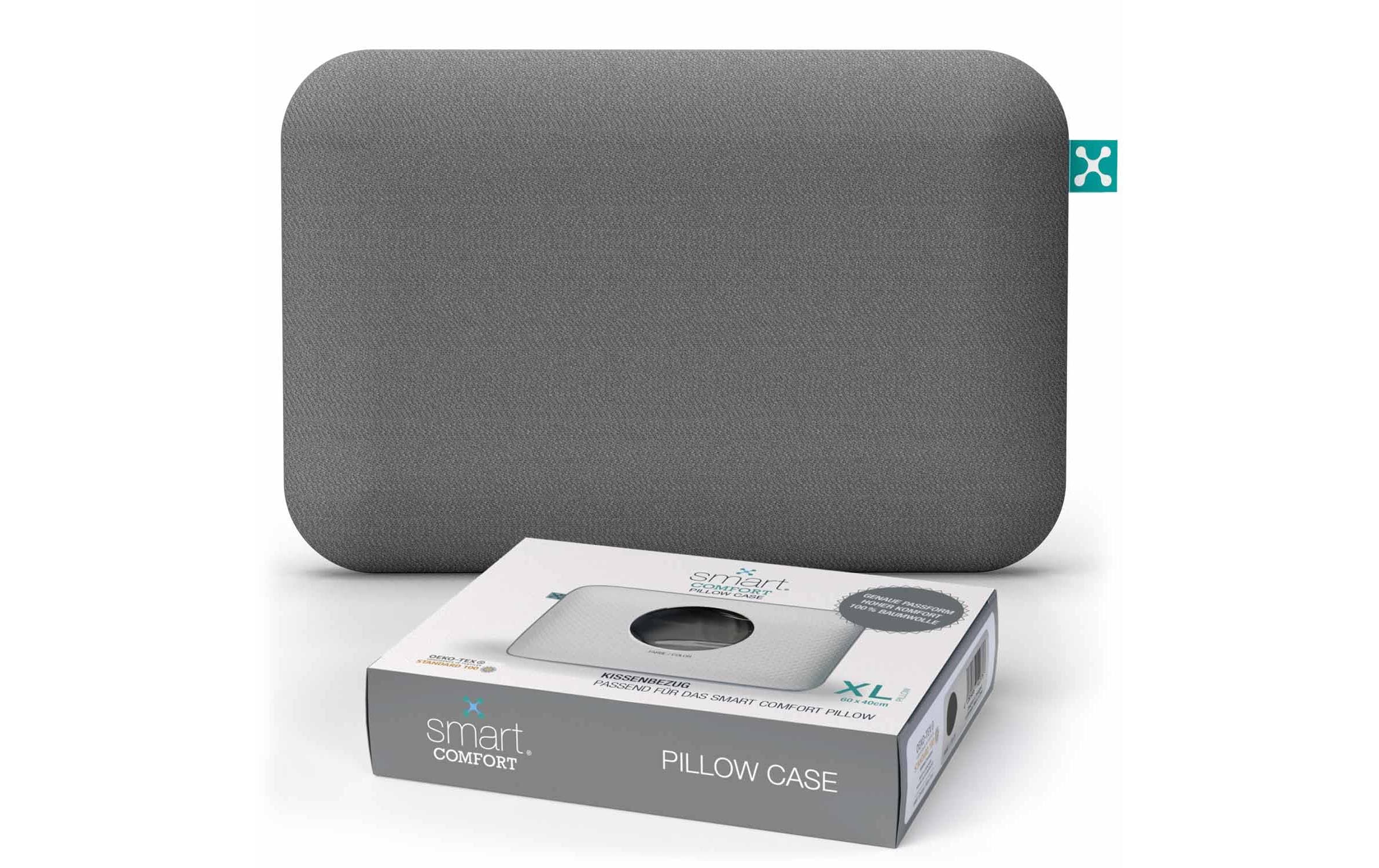 Smart Sleep smart Comfort Pillow Case Bezug, 100% Baumwolle, 40°C, Grau