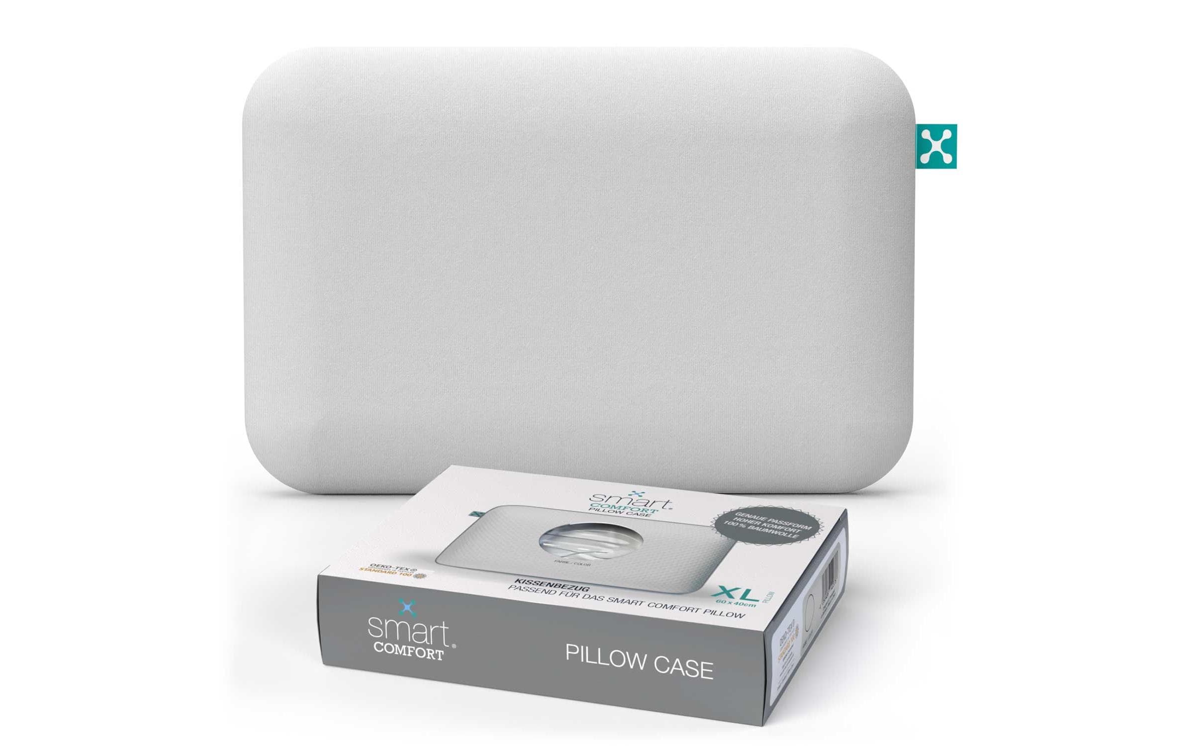 Smart Sleep smart Comfort Pillow Case Bezug, 100% Baumwolle, 40°C, Weiss