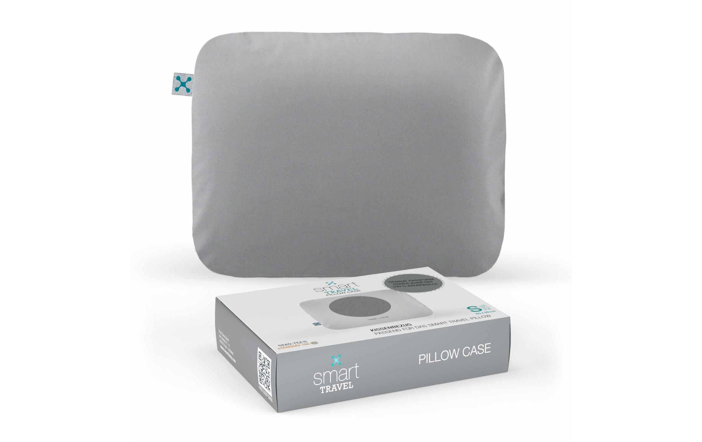 Smart Sleep smart Travel Pillow Case Bezug, 100% Baumwolle, 40°C, Grau