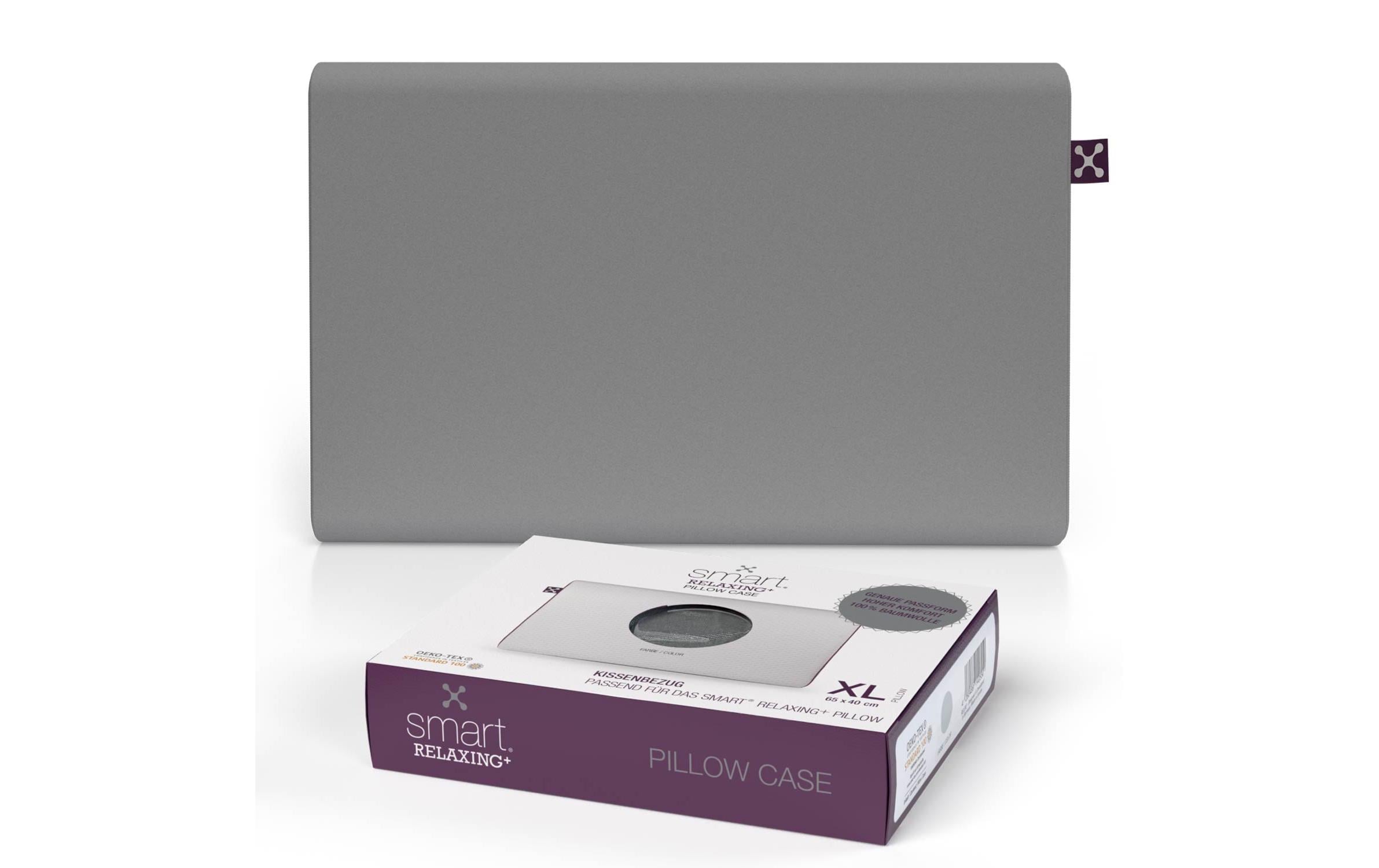 Smart Sleep smart Relaxing + Pillow Case Bezug, 100% Baumwolle, 40°C, Grau