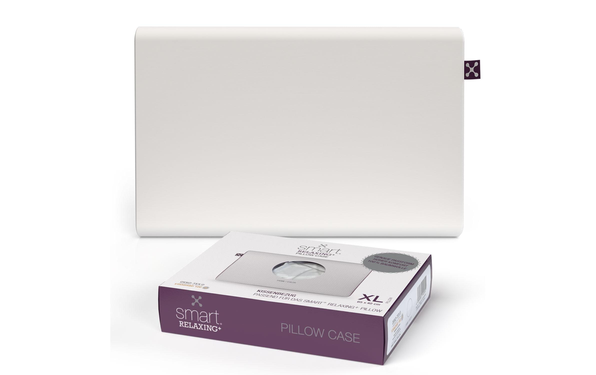 Smart Sleep smart Relaxing + Pillow Case Bezug, 100% Baumwolle, 40°C, Weiss