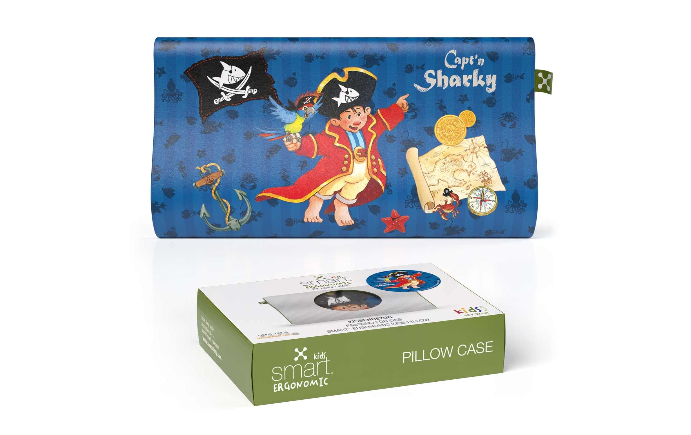 Smart Sleep smart Kids Ergon. Pillow Case Bezug, 100% Baumwolle, 40°C, Sharky