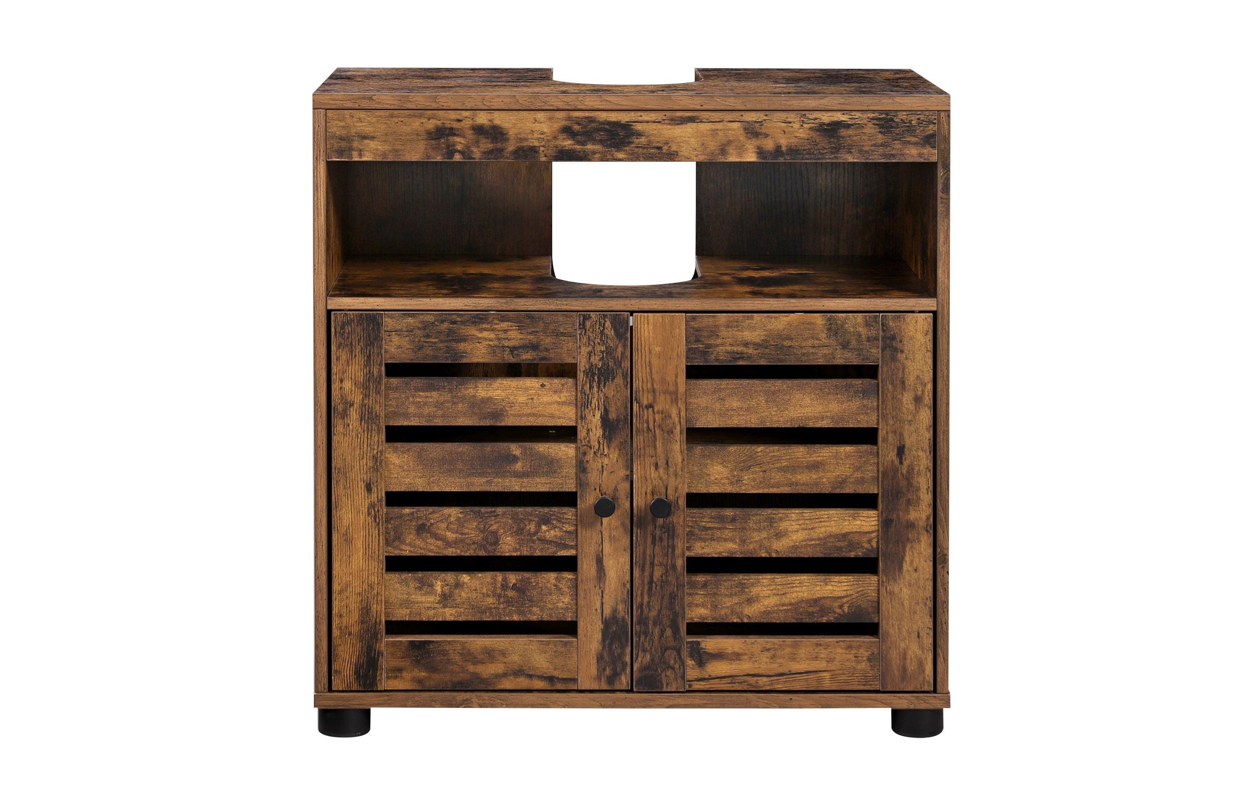 Vasagle WaschbeckenunterschrankVintagebraun 60x30x63 cm (LxBxH), Traglast 20 kg