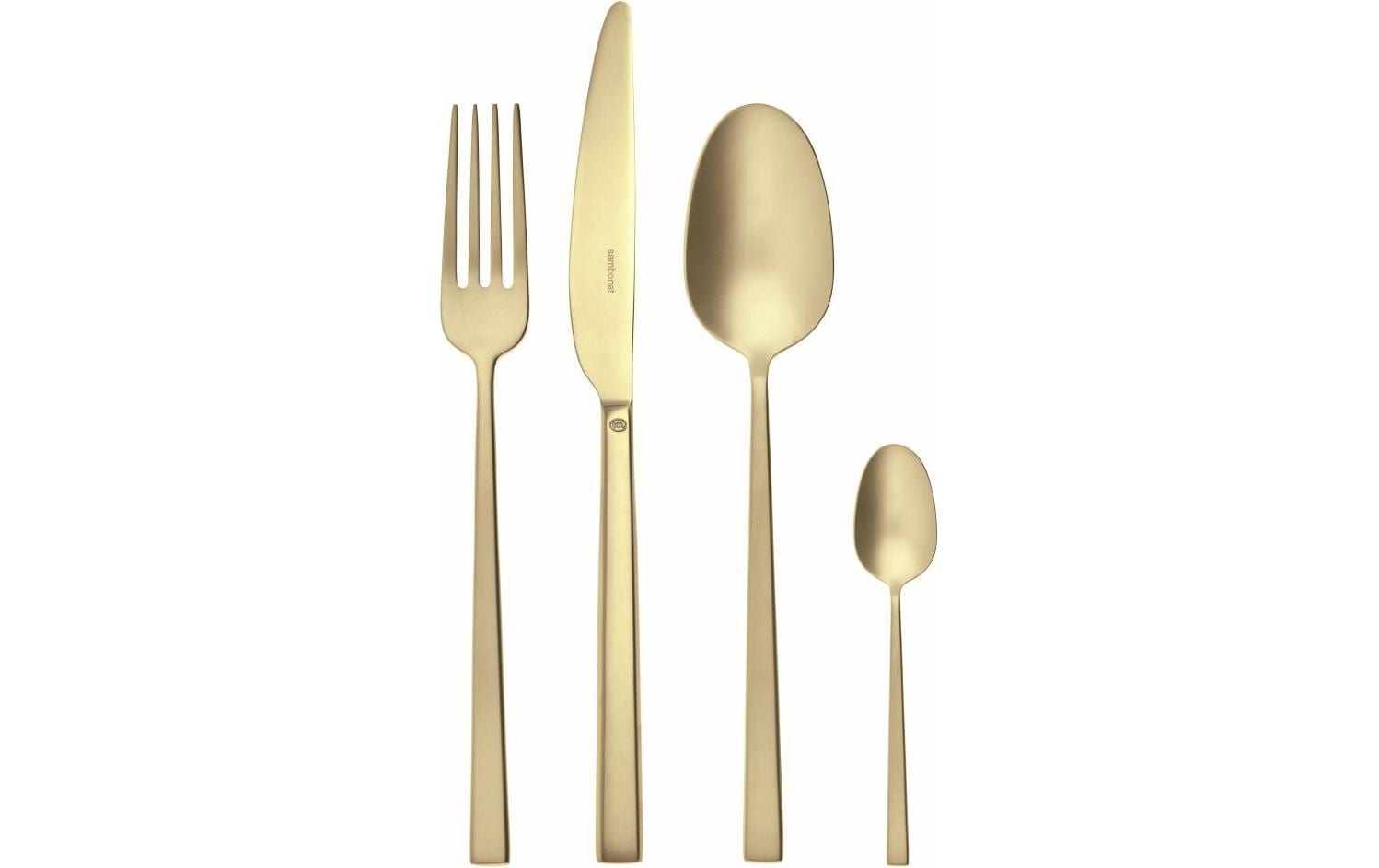 Sambonet Tafelbesteck Rock Antique 24-teilig, Champagne, PVD