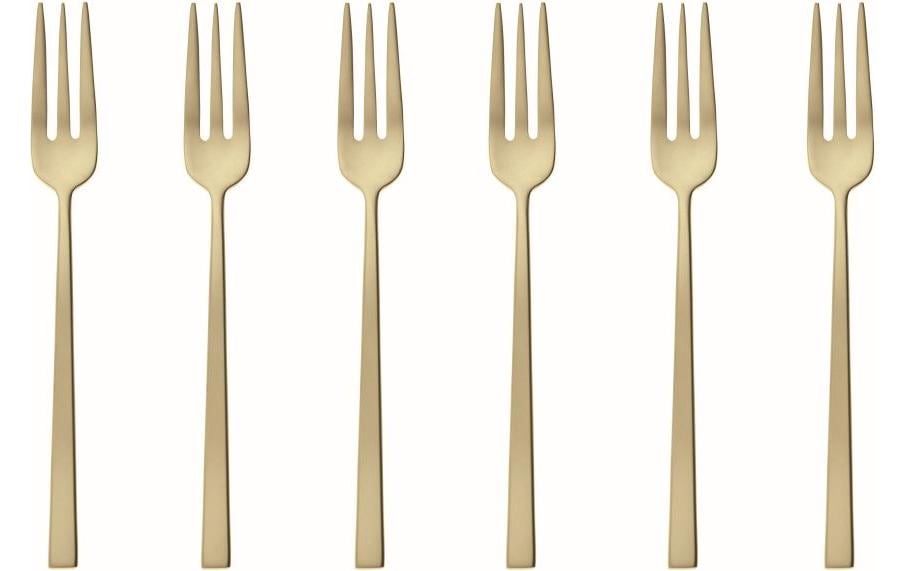 Sambonet Kuchengabel Rock Antique 6er Set, Champagne, PVD, GK