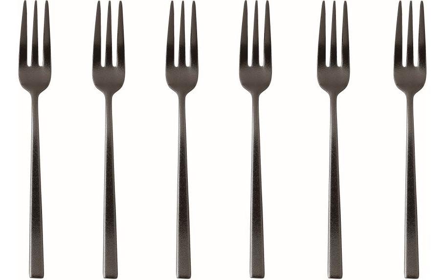 Sambonet Kuchengabel Rock Diamond 6er Set, Schwarz, PVD, GK