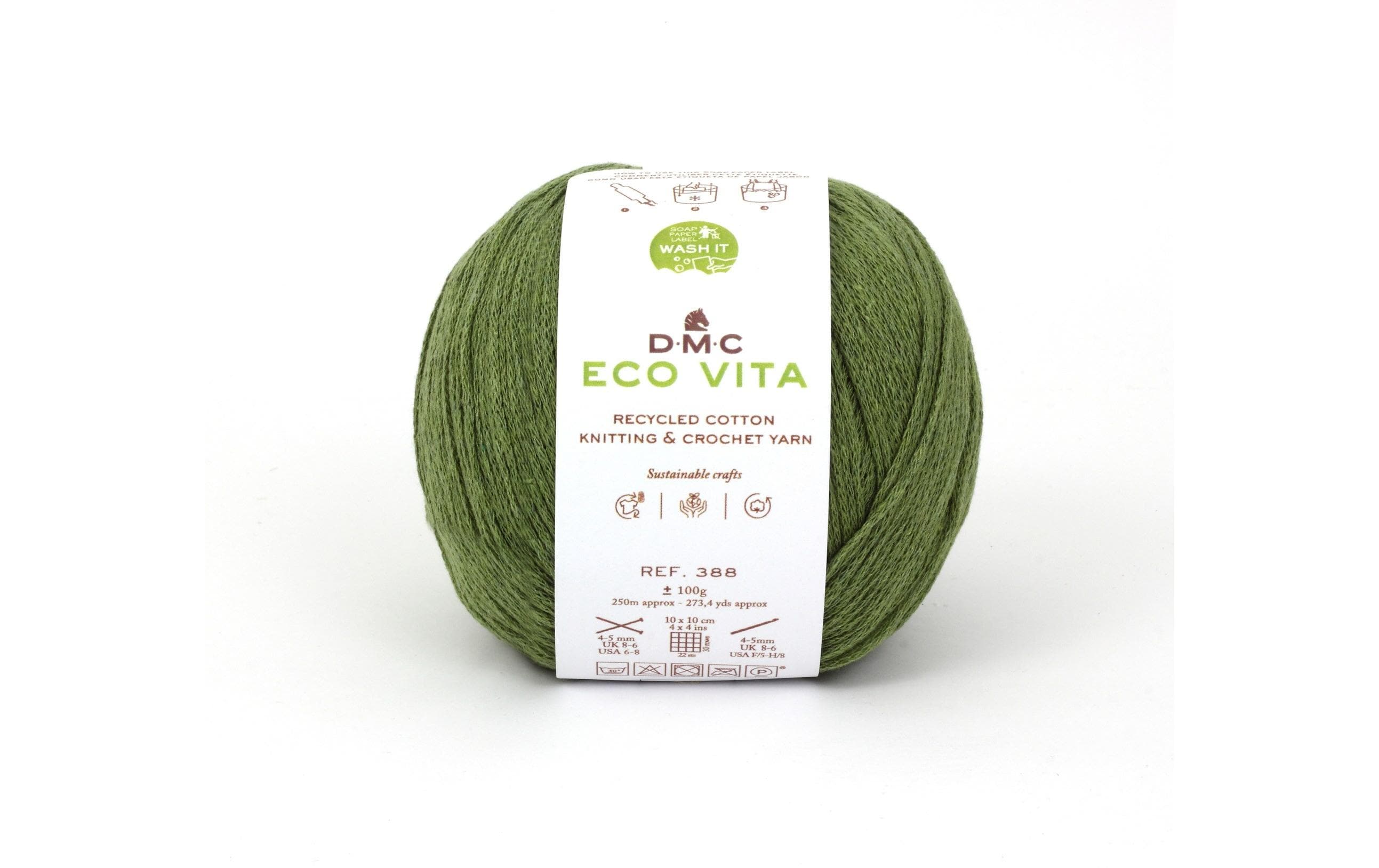 DMC Eco Vita, grasgrün 3 mm, 100 g, 100 % CO, 250 m