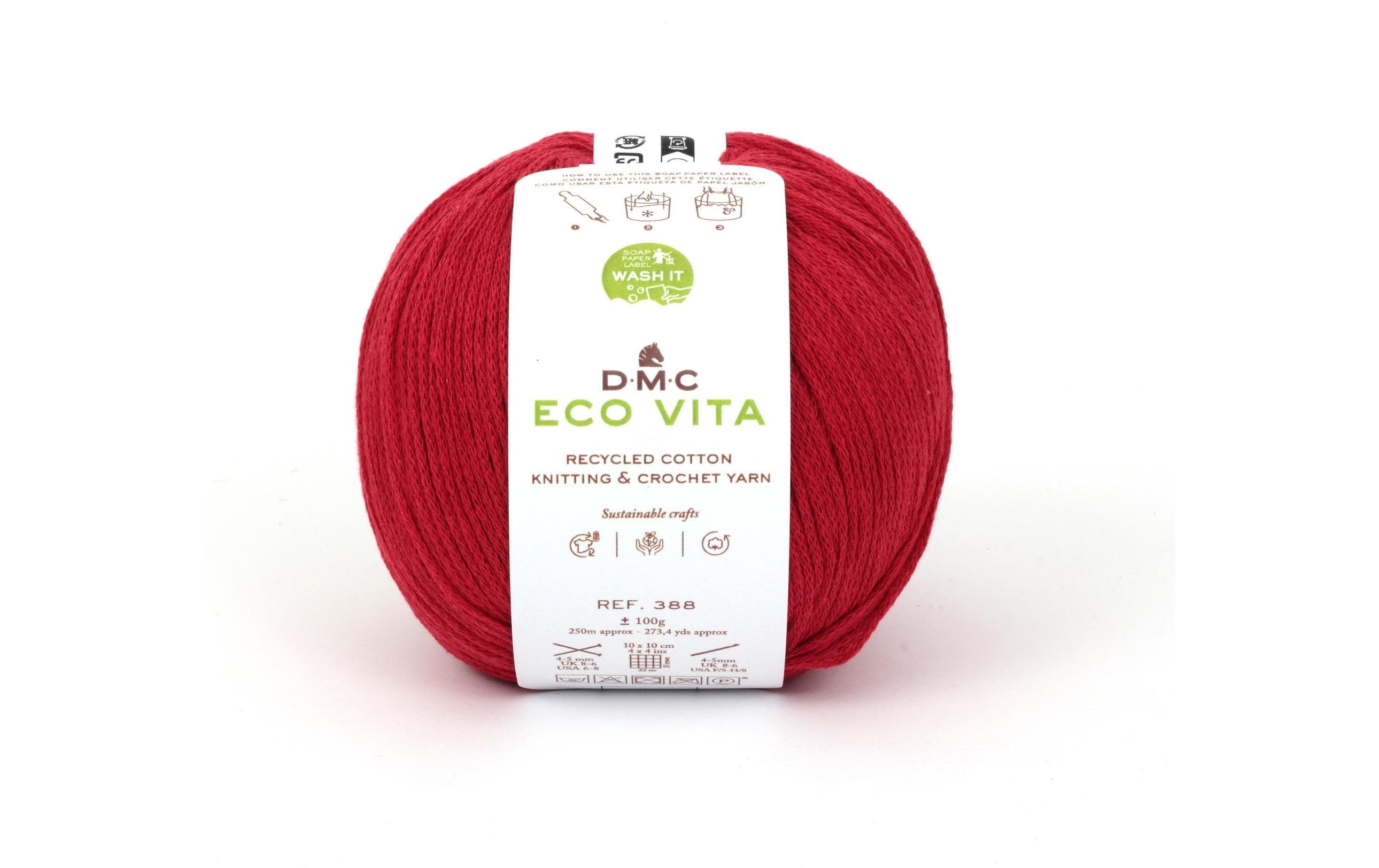 DMC Eco Vita, rot 3 mm, 100 g, 100 % CO, 250 m