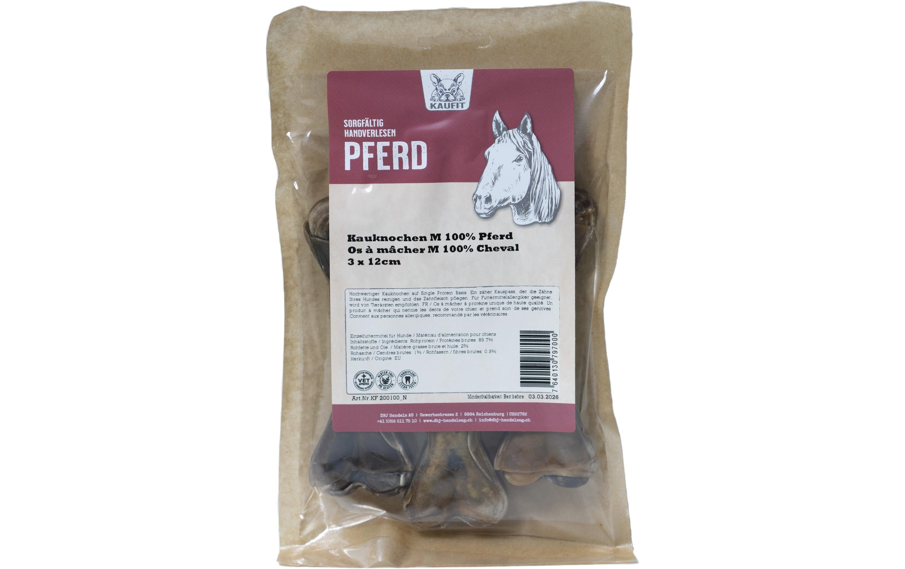 Kaufit Kauknochen Pferd 3 x 12cm 165g