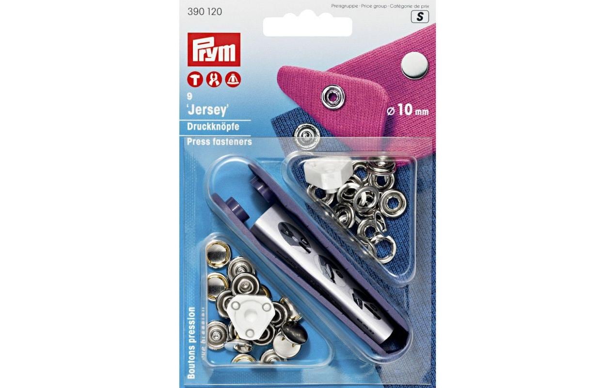 Prym Druckknopf Jersey Kappe, silber 12 mm, Karte 9 Stk.