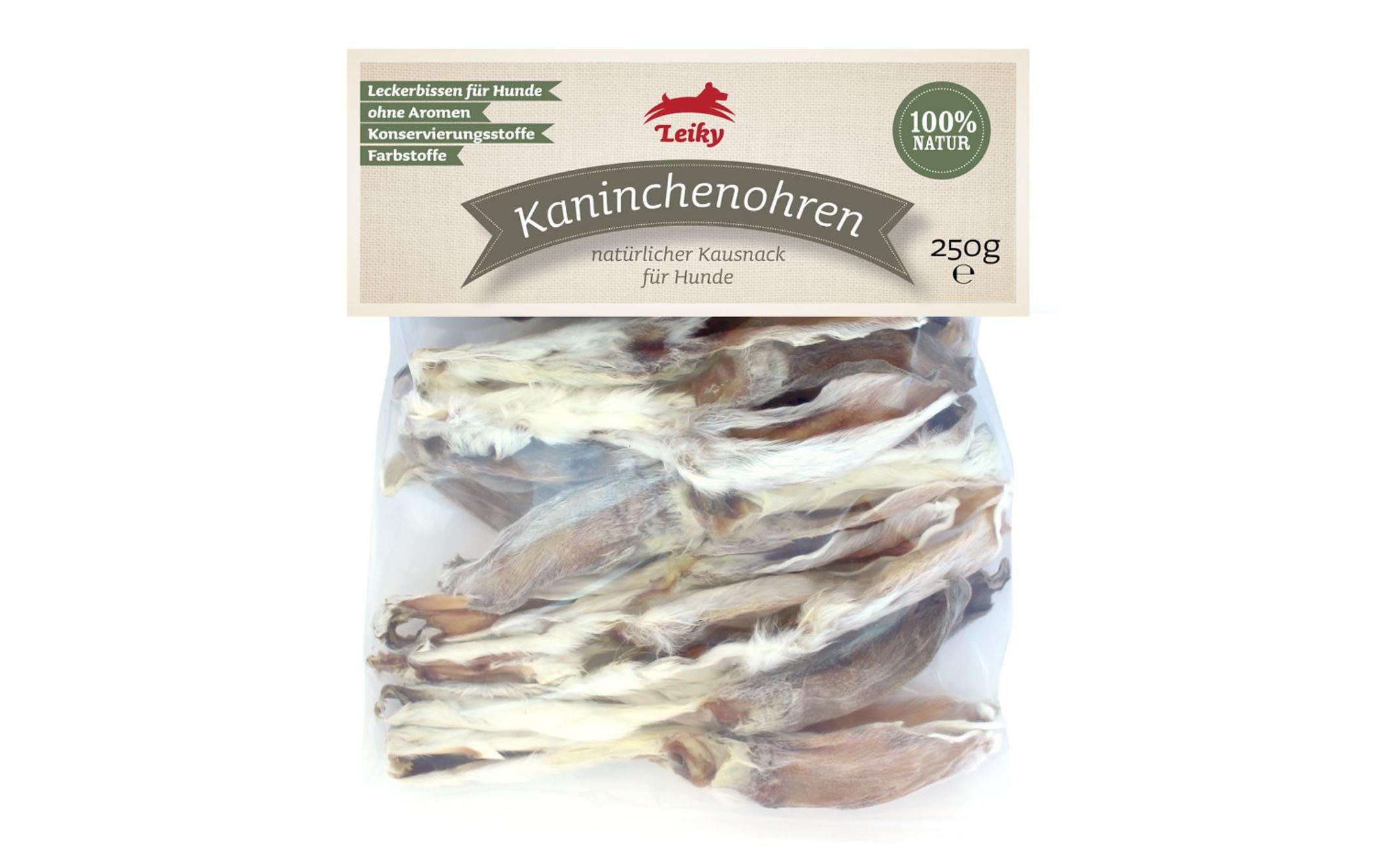 Leiky Kaninchenohren mit Fell 20 Stk. getrocknet