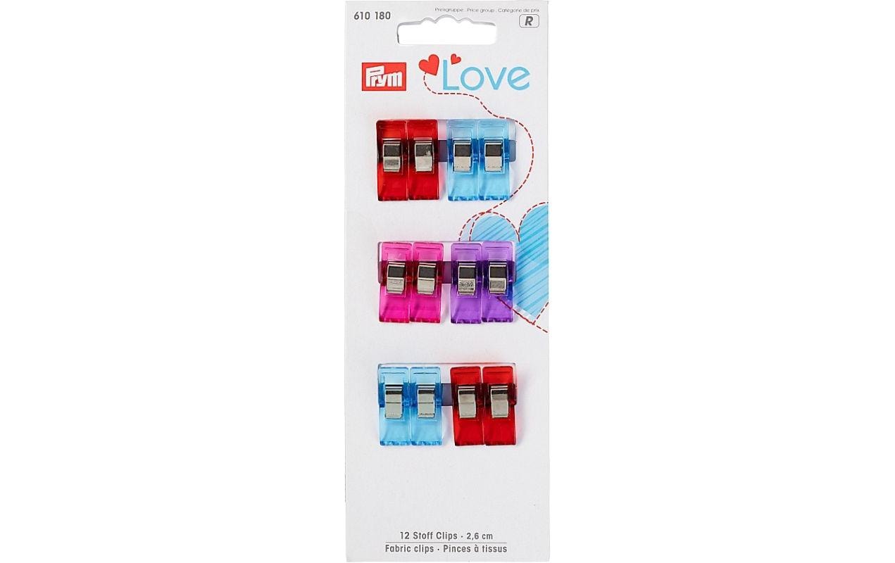 Prym Love Stoffclips, bunt 26 mm, Karte 12 Stk.