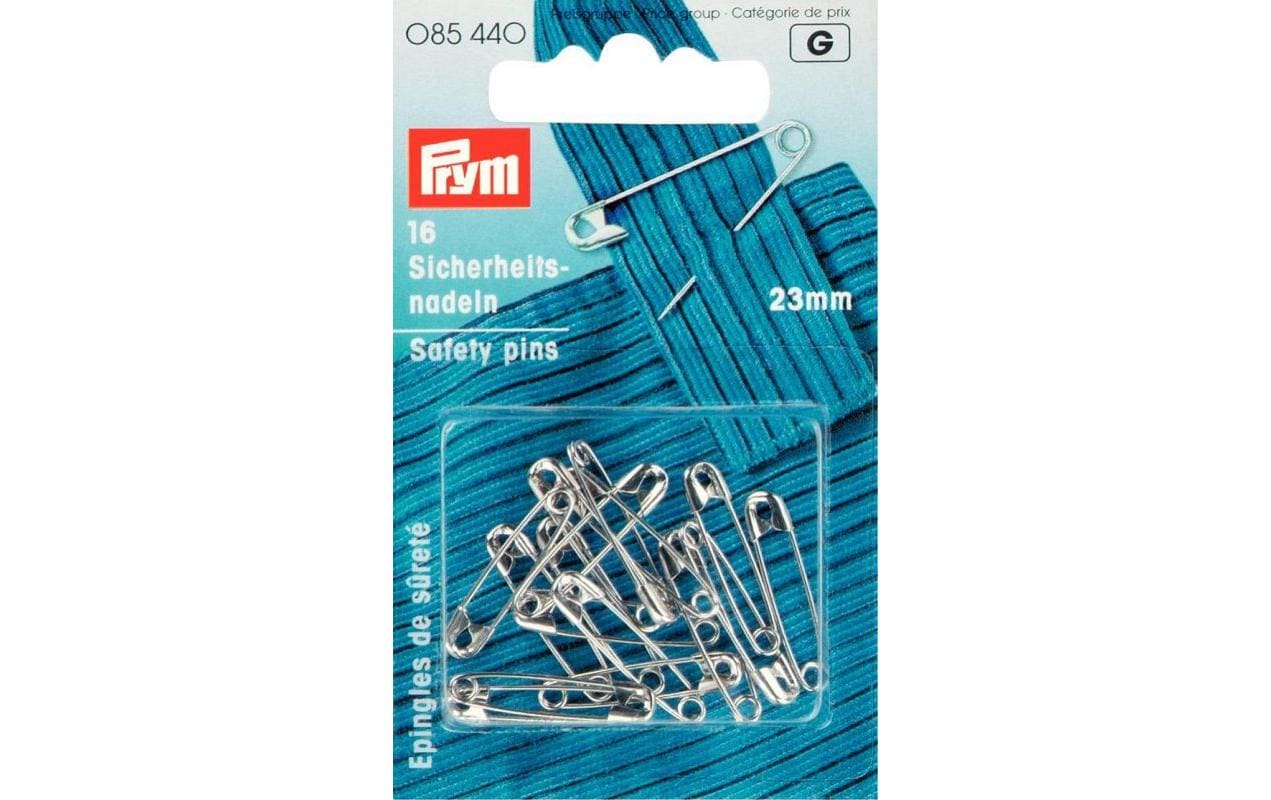 Prym Sicherheitsnadeln Stahl, silber Nr. 2/0, 23 mm, Karte 16 Stk.