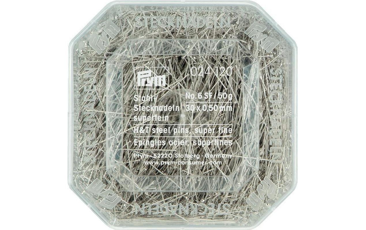 Prym Stecknadeln, silber 0.50 x 30 mm, Dose 50 g, Stahl