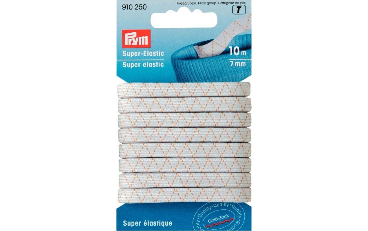 Prym Super-Elastic, weiss 7 mm, Karte 10 m