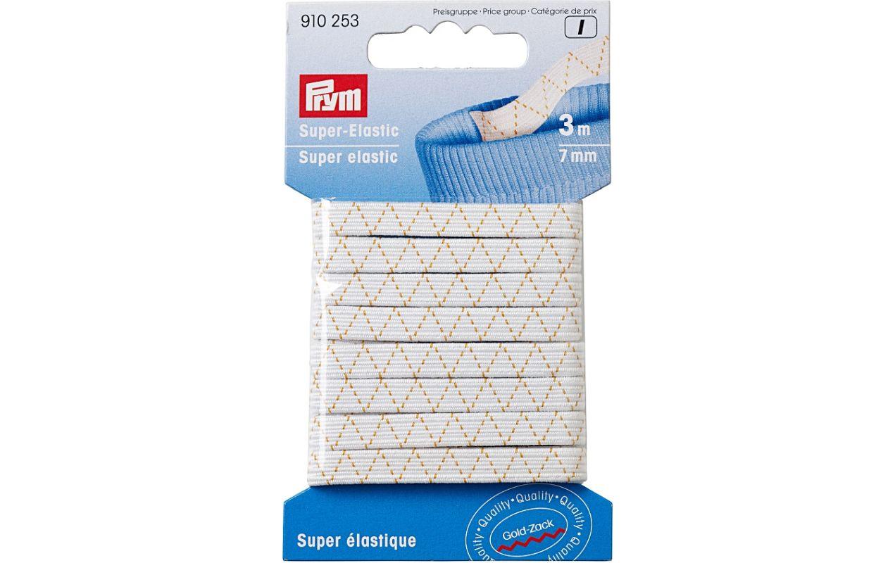 Prym Super-Elastic, weiss 7 mm, Karte 3 m
