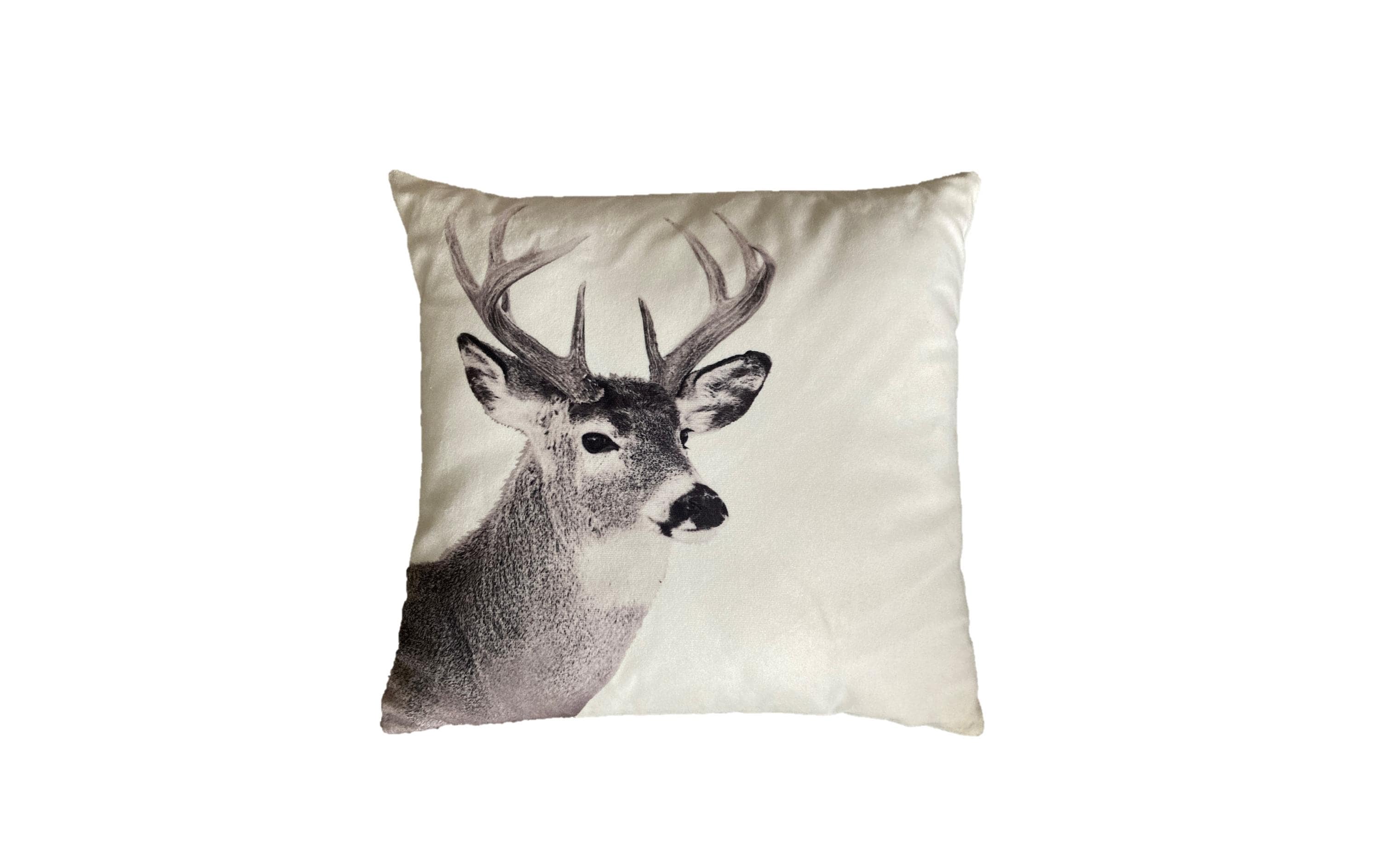 Dameco Kissen gefüllt Hirsch, 40x40 cm einseitiger Digitaldruck, 100% Microplush
