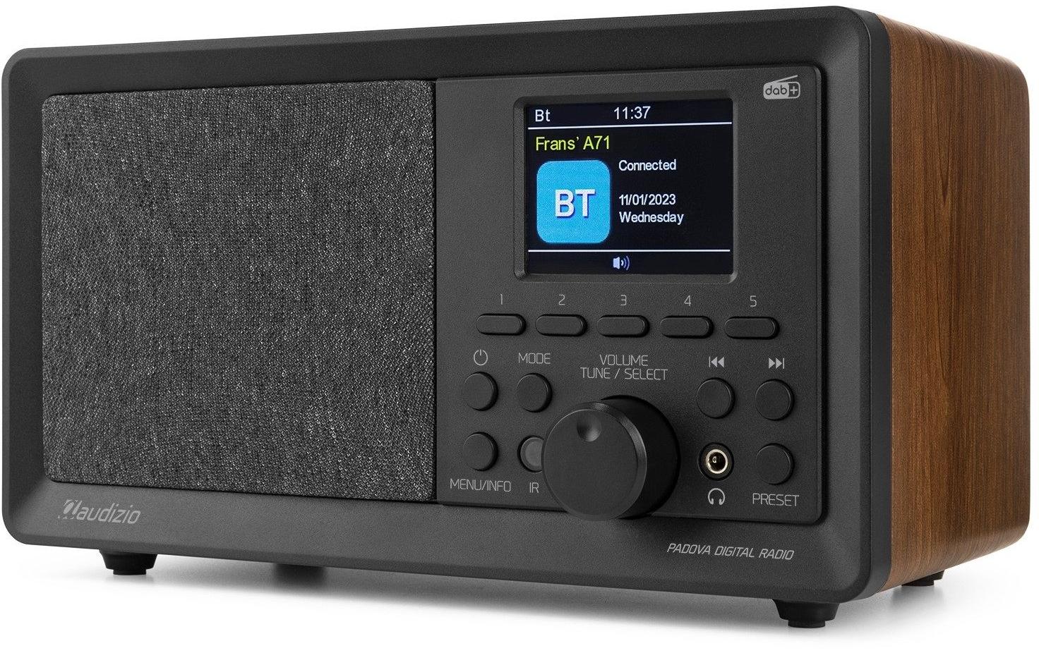 Audizio Padova Retro DAB+ Radio, FM, BT, USB, holz