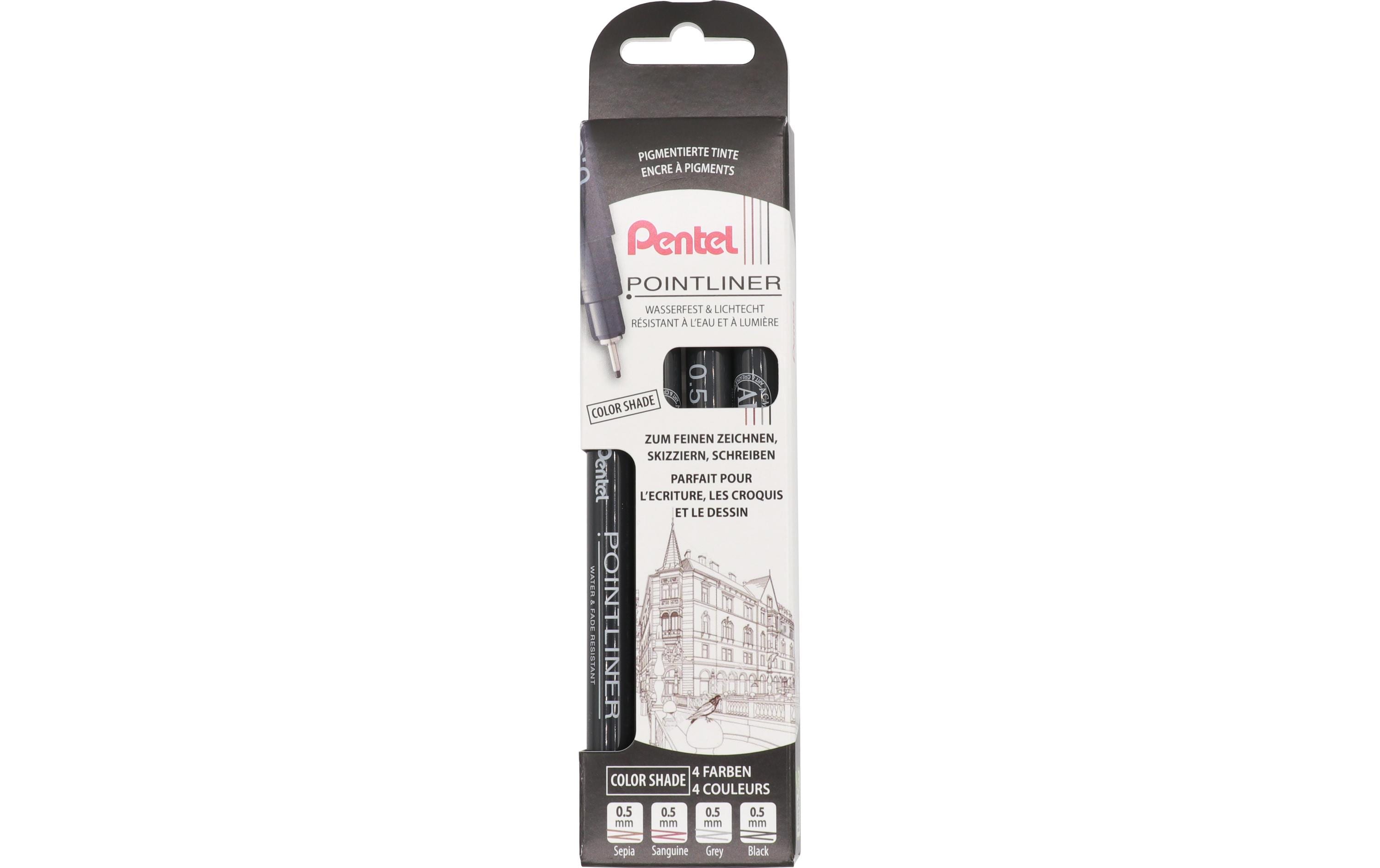 Pentel Fineliner Pigment 4er Set Color Shade