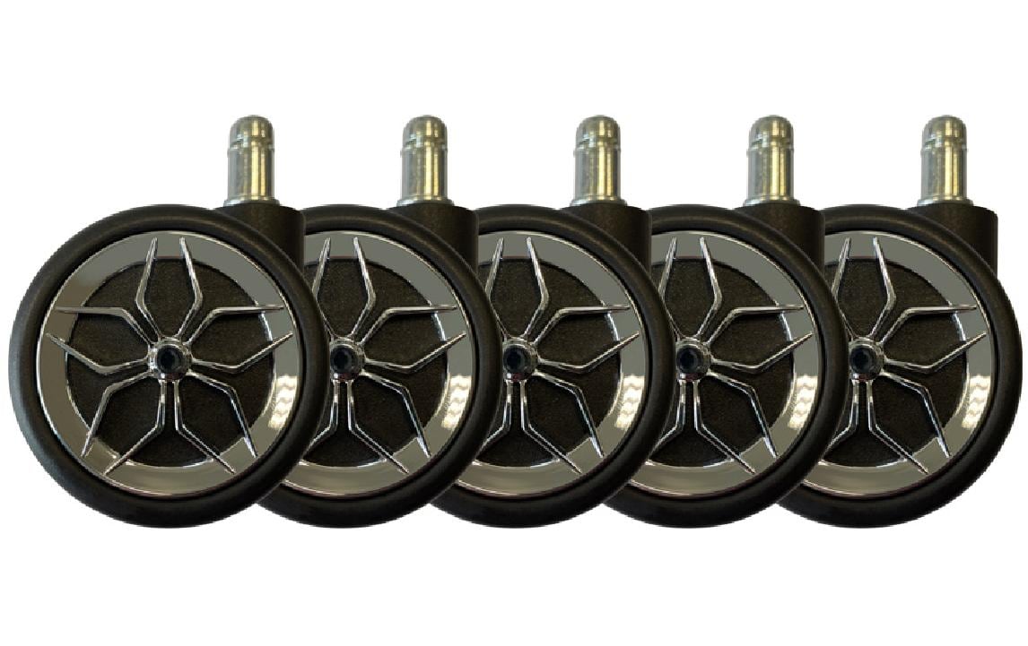 LC-POWER Gaming Stuhlrollen 5er Set. schwarz