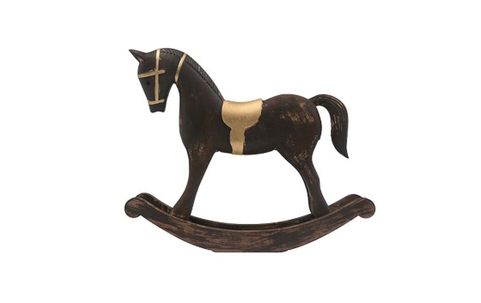 CHALET Dekofigur Schaukelpferd 4x13x13cm schwarz