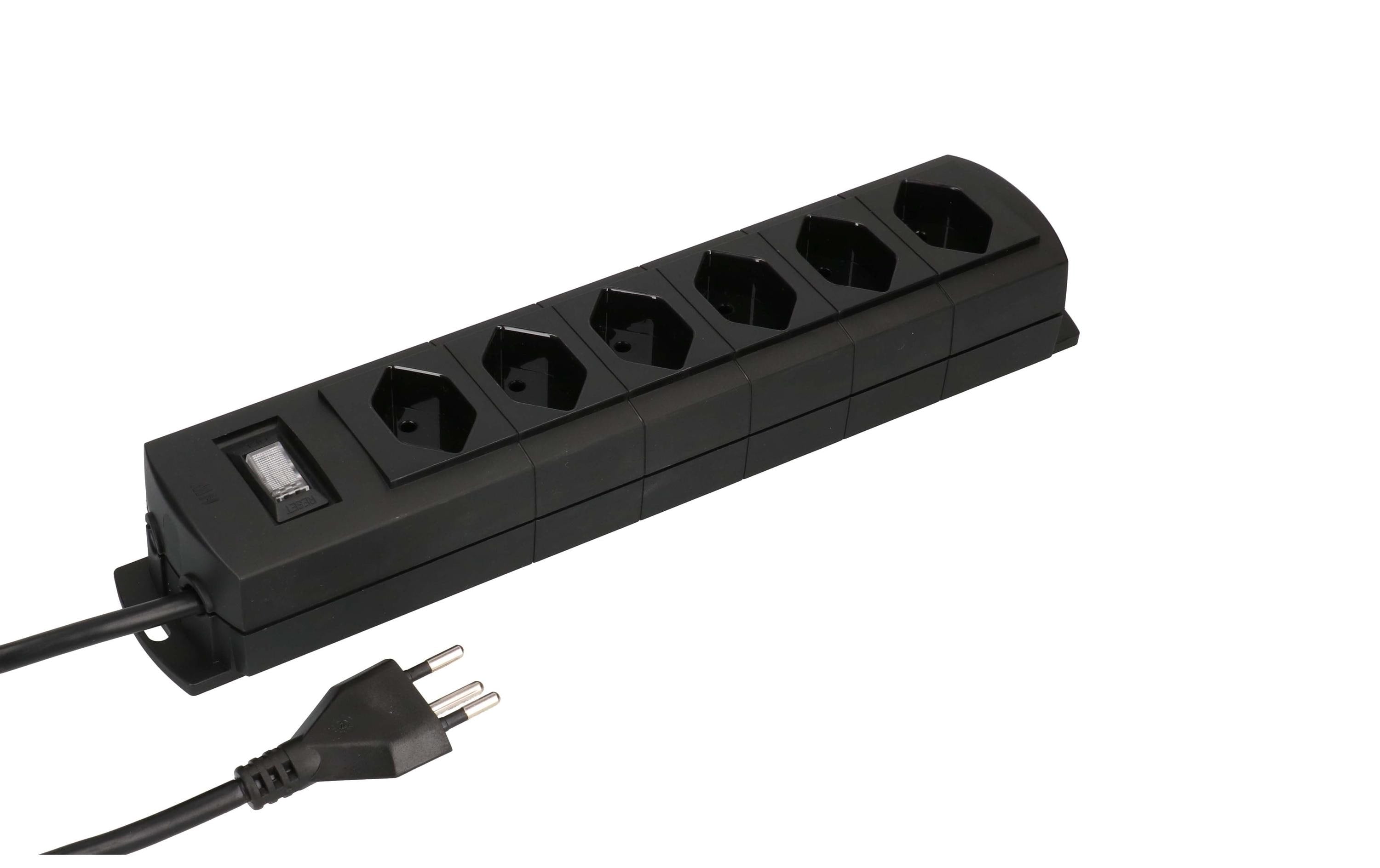 Max Hauri Steckdosenleiste Prime Line 6x T13, schwarz, Schalter Magnet