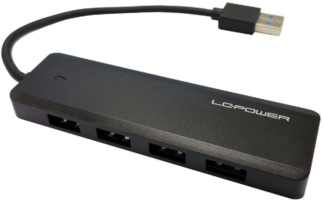 LC Power LC-HUB-U3-4-V2, 4x USB3.0 Hub schwarz, 4x USB3.0