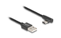 Delock USB2.0 Kabel Typ-A zu Typ-C, schwarz Stecker/Stecker, gewinkelt, 1m