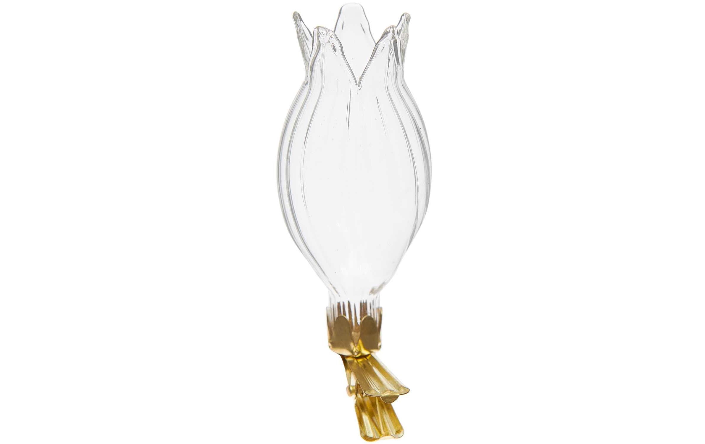 Rico Mini Clip-Vase Blüte mit Rillen oval, 3.5 x 8 cm