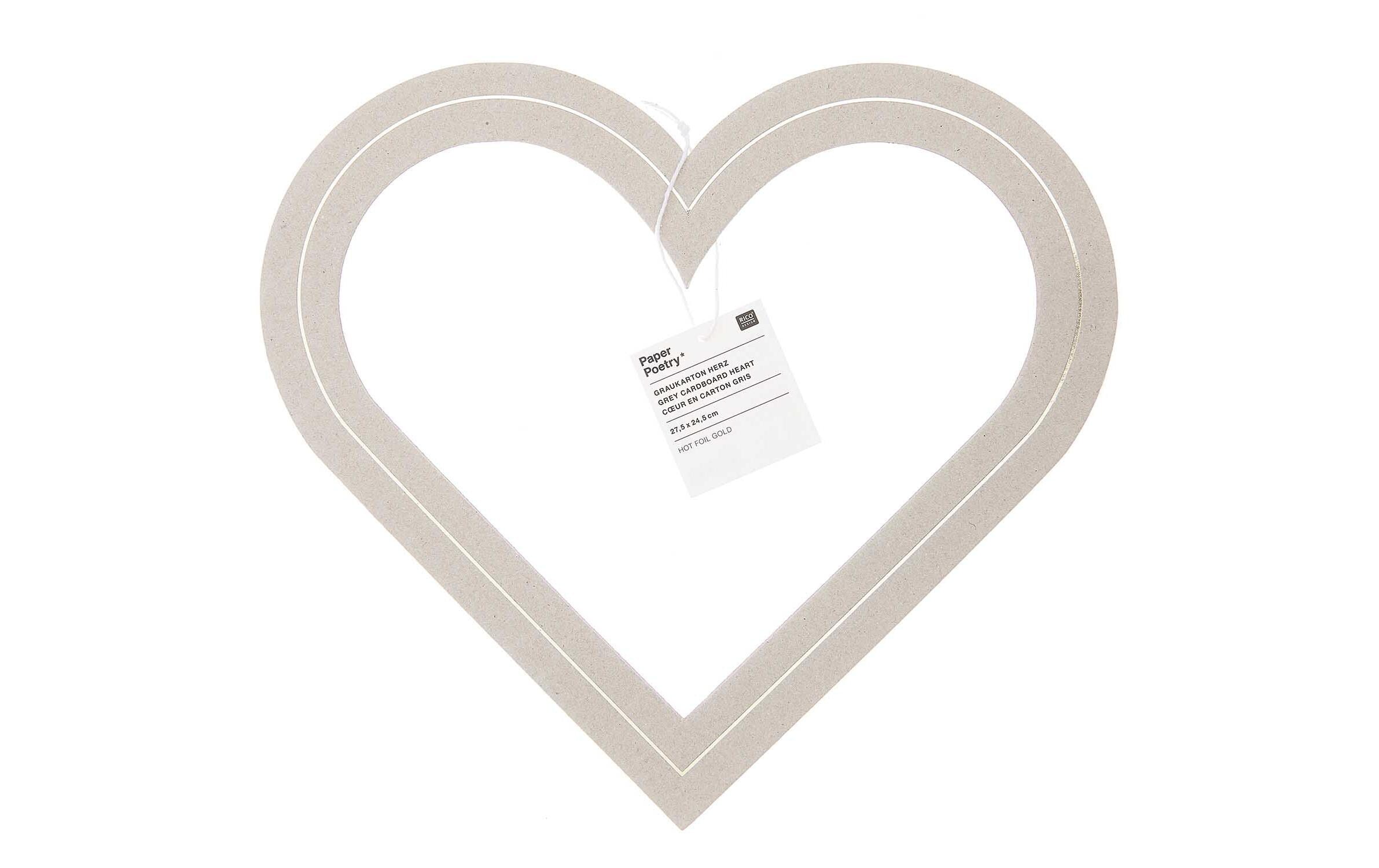 Rico Graukarton Herz, 27,5 x 24,5 cm Graukarton, 3mm, FSC REC.