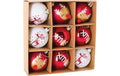 Dekomat Christbaumkugeln, Rot-Weiss 9 Kugeln, D: 6 cm