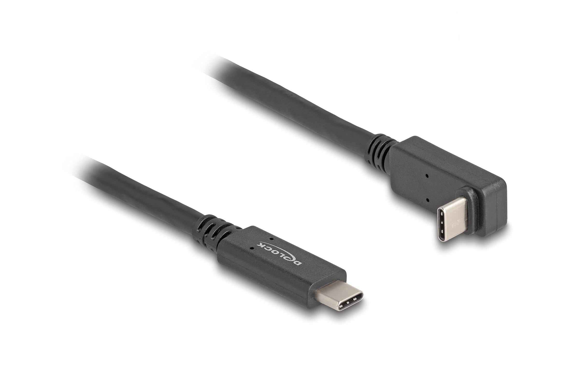 Delock USB 10 Gbps Kabel USB-C zu USB-C 1m Stecker/Stecker, gewinkelt, oben/unten